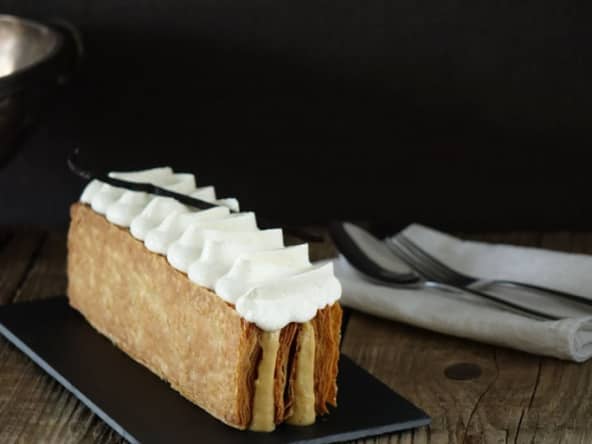 Mille-feuille vanille et caramel pour le dessert
