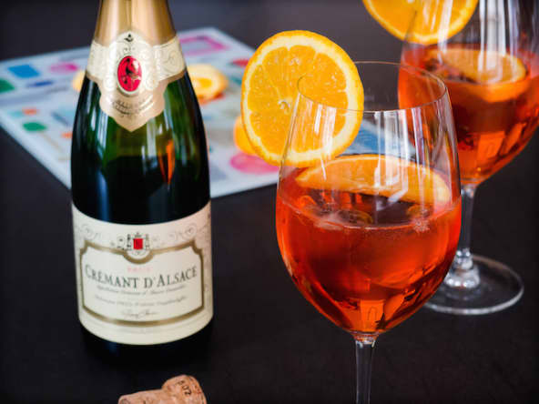 Un cocktail Apérol Spritz au Crémant d’Alsace