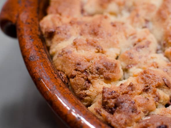 Crumble aux pommes et son cookie au Toblerone