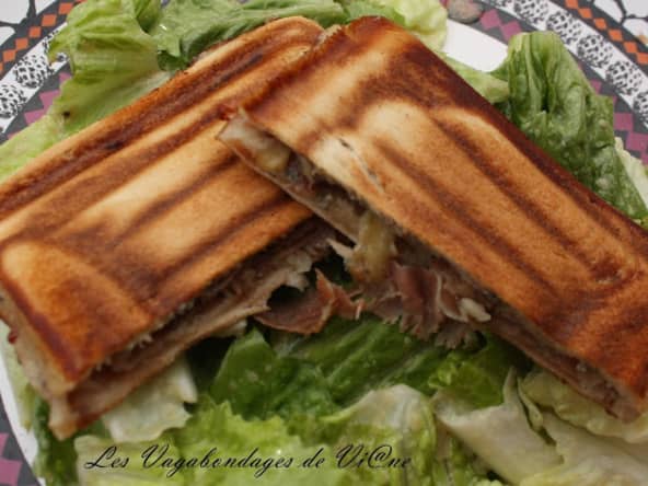 Croques sucrés salés à la banane, au Saint-Agur et au jambon de Parme