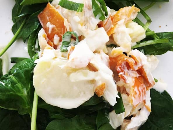 Filets de haddock sur lit de pousses d’épinards