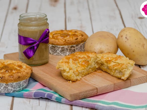 Gâteau basque à la confiture de pomme de terre vanillée