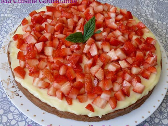 Tarte Fraise Amandes, Crème Coco Citron