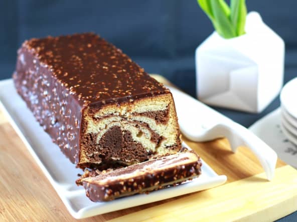 Cake marbré du Chef François Perret, glacé façon Rocher