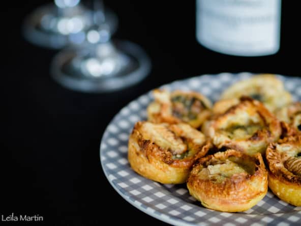 Feuilletés aux escargots et au munster en bouchées apéritives
