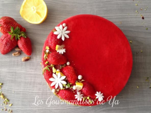 Tarte fraise, citron et pistache