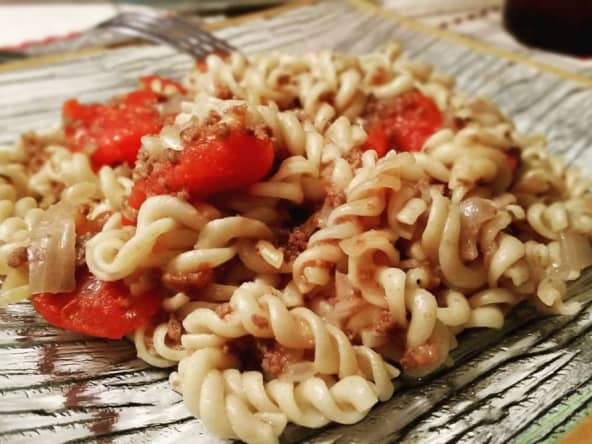 One pot pasta, pâte à la bolognaise