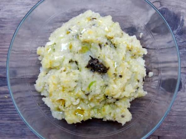 Purée de topinambour, pomme de terre et ortie