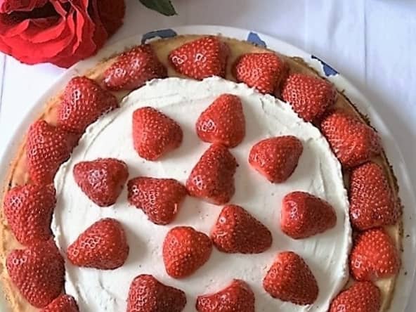 Tarte sablée aux fraises, crème mascarpone