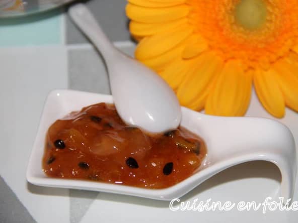 Confiture de banane, mangue, et fruits de la passion de Gut