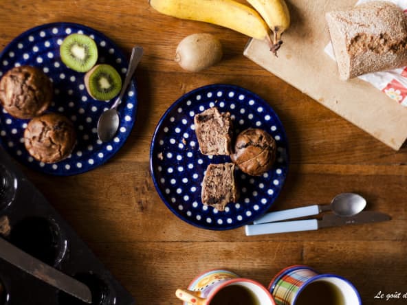Muffins à la châtaigne aux pommes et au chocolat