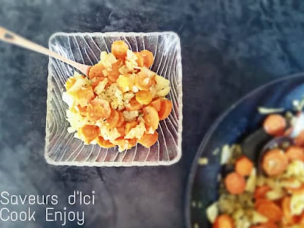 Poêlée Carotte Fenouil Ail et Curcuma