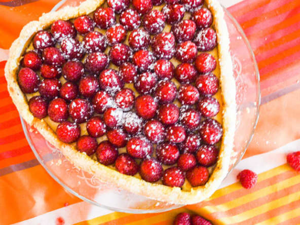 Charlotte coeur aux framboises et à la vanille