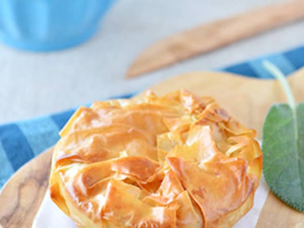 Rösti croustillant à la sauge, en feuilles filo