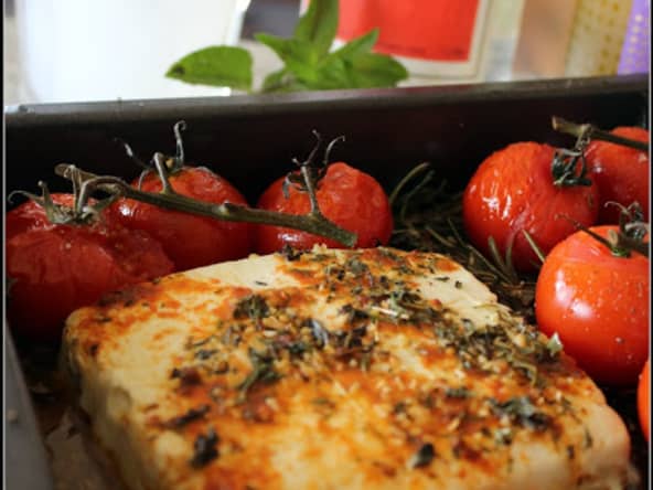 Feta et tomates rôties à l'ouzo