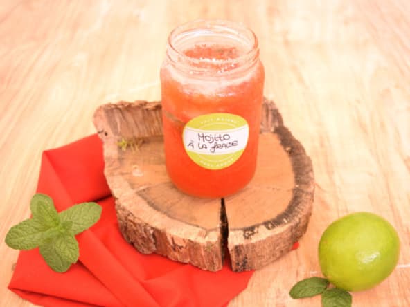 Mojito à la fraise sans alcool (mocktail)