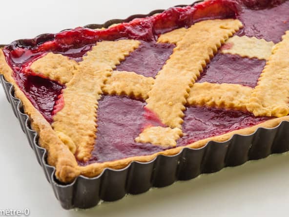 Tarte au coulis de framboises
