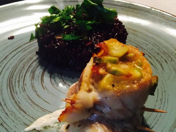 Filets de dorade express roulés aux courgettes et aux poires