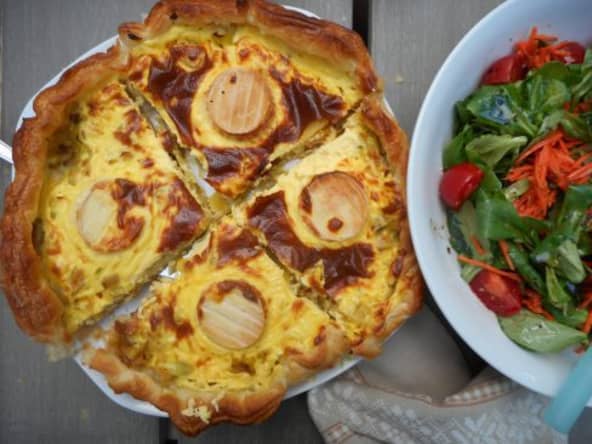 Tarte au fromage de chèvre et aux poireaux