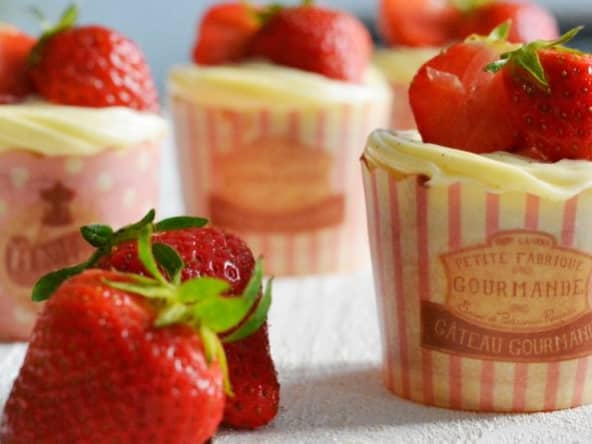 Cupcakes façon fraisier