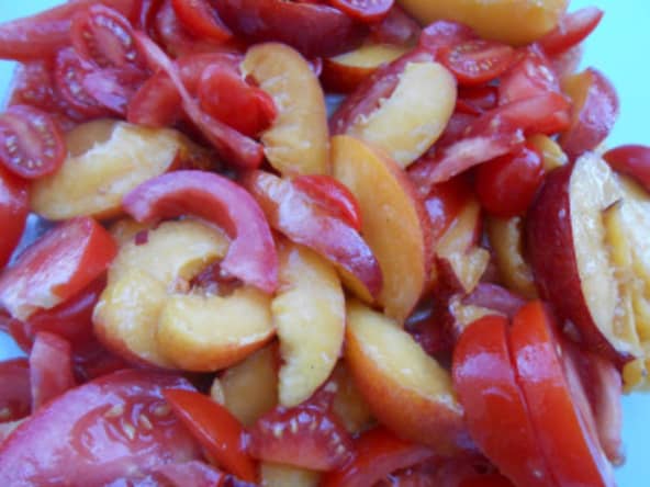 Salade nectarine jaune et tomate