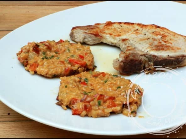 Galettes de riz complet aux poivrons et crème de coco