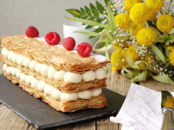 Mille-feuille à la crème au mascarpone vanillée