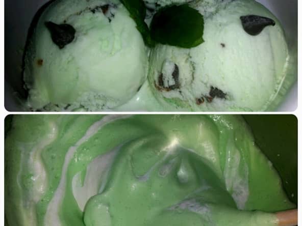 Glace à la menthe et chocolat noir