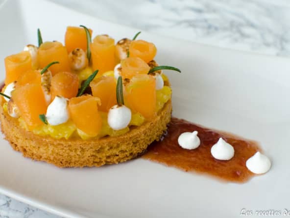 Tartelette de melon poché au romarin