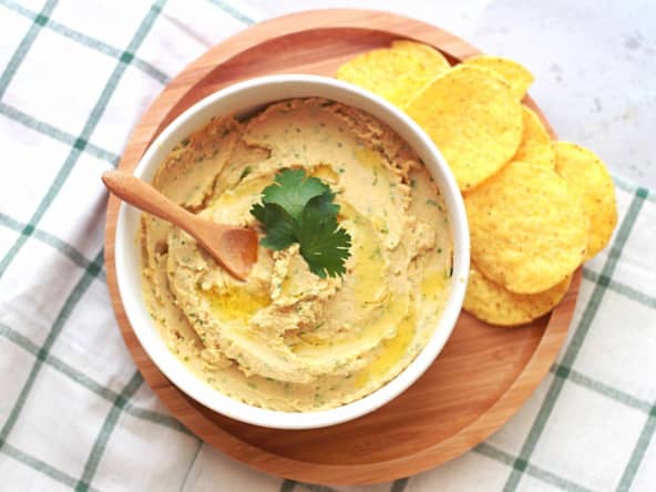 Houmous au beurre de cacahuète, sans gluten, sans lactose, sans produits laitier