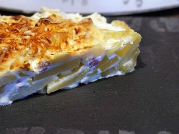 Gratin courgettes, lardons, pommes de terre au thermomix facile et rapide