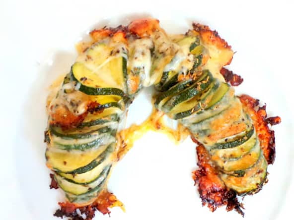 Courgettes farcies à la mozzarella