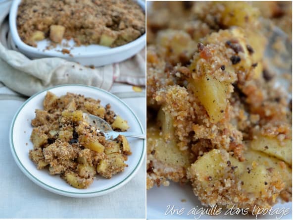 Crumble pommes et abricots secs