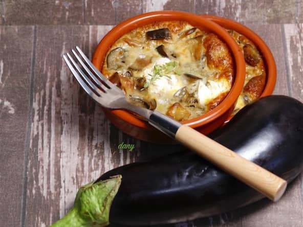 Clafoutis chèvre aubergines