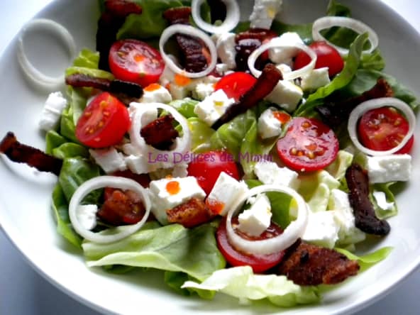 Salade feta et ventrêche croustillante