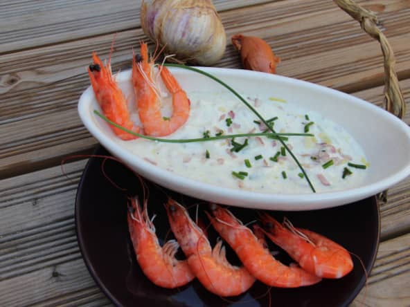 Crevettes à la lyonnaise