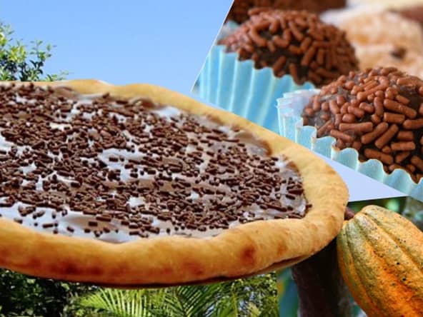 Pizza de brigadeiro et crème glacée