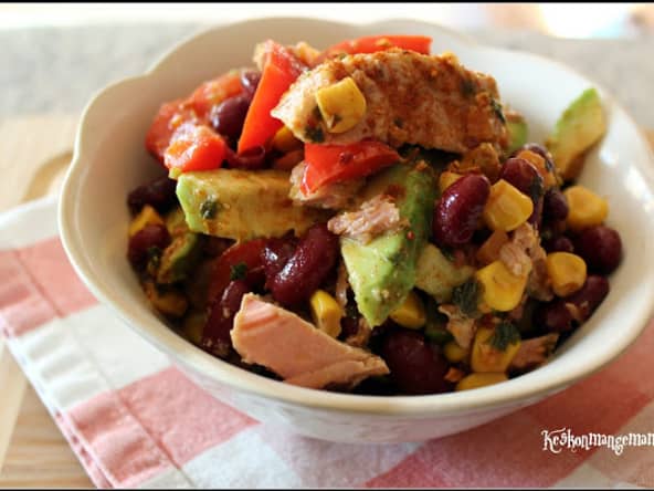 Salade façon mexicaine au thon et à l'avocat