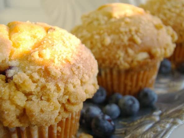 Muffins aux myrtilles et au son d'avoine