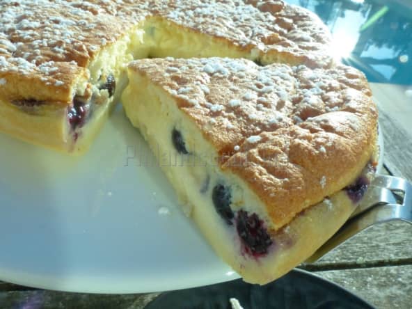 Gâteau magique aux myrtilles