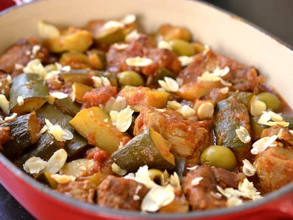Sauté d'agneau façon tajine aux courgettes