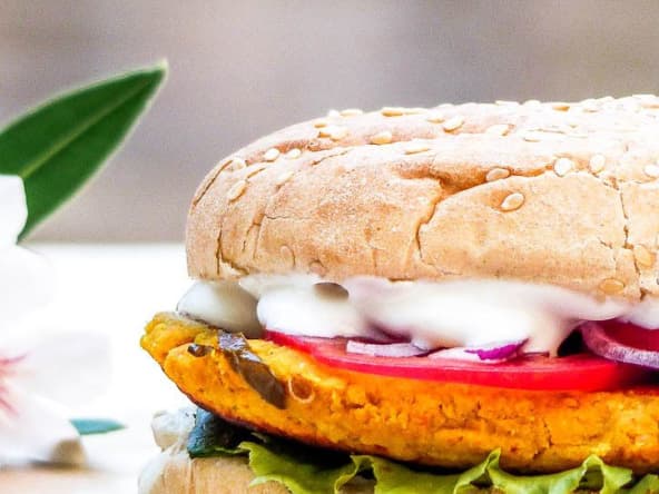 Burger vegan aux lentilles corail