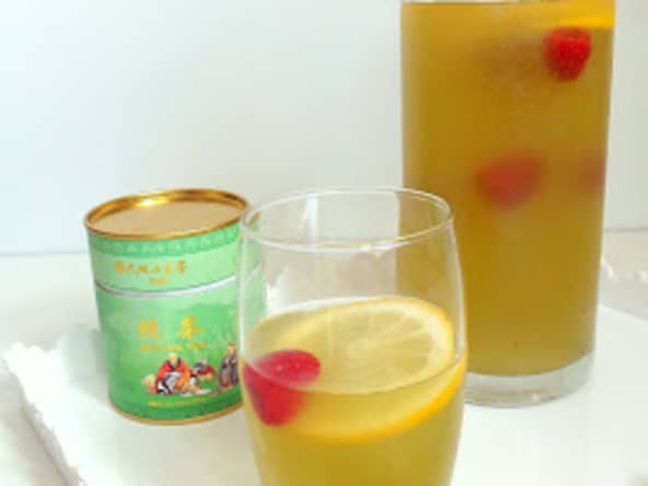 Thé matcha glacé miel et citron