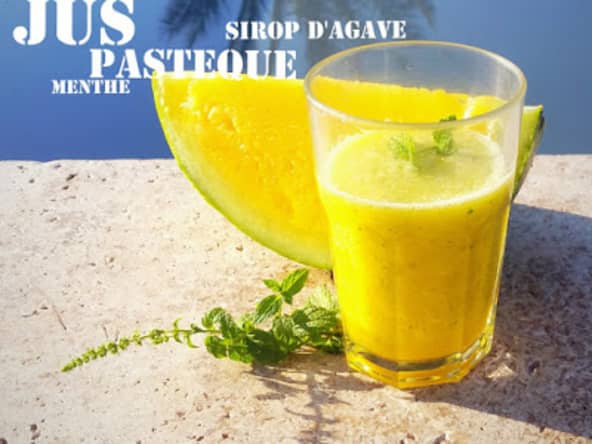Jus Pastèque - Menthe - Sirop d'Agave avec ou sans thermomix