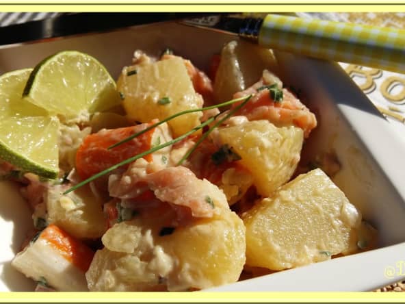 Salade de pommes de terre au Saumon et Surimi