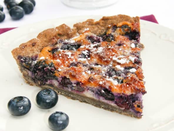 Tarte aux myrtilles à la farine de sarrasin