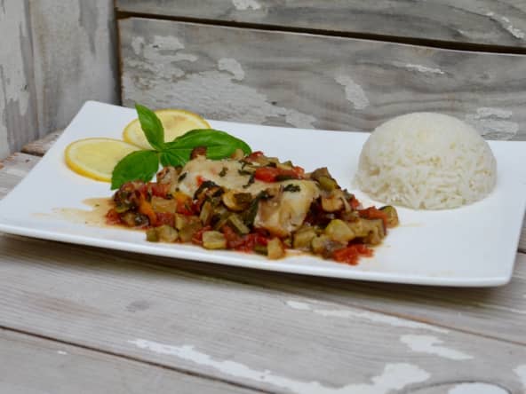 Filets de cabillaud aux légumes du soleil