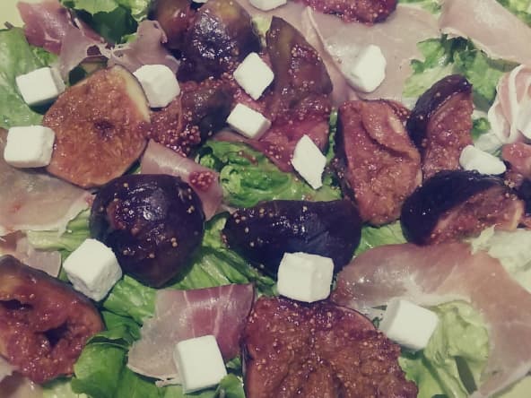 Salade aux figues rôties au miel