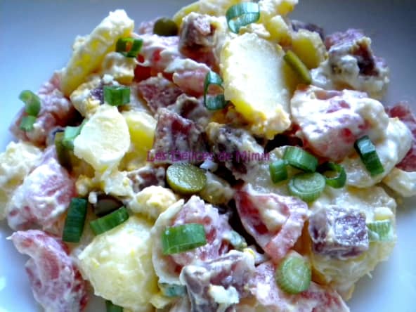 Salade de pommes de terre au saucisson