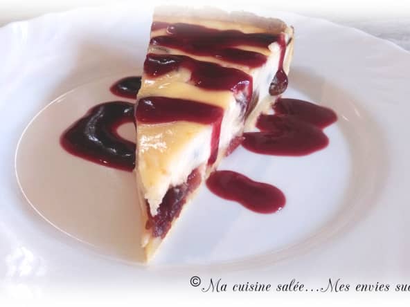 Tarte fromage blanc et ses raisins-cranberries